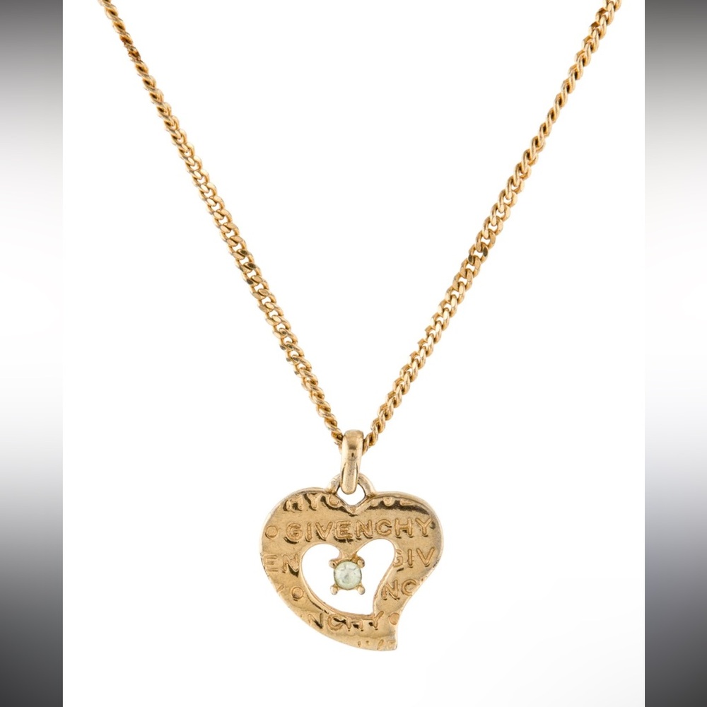 GIVENCHY Heart motif rhinestone necklace - Picture 4 of 7
